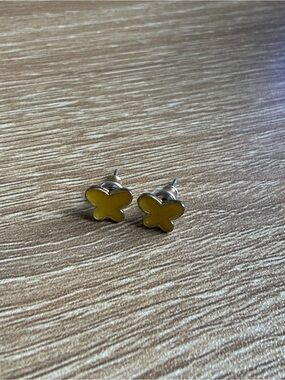 Yellow Butterfly Stud Earrings